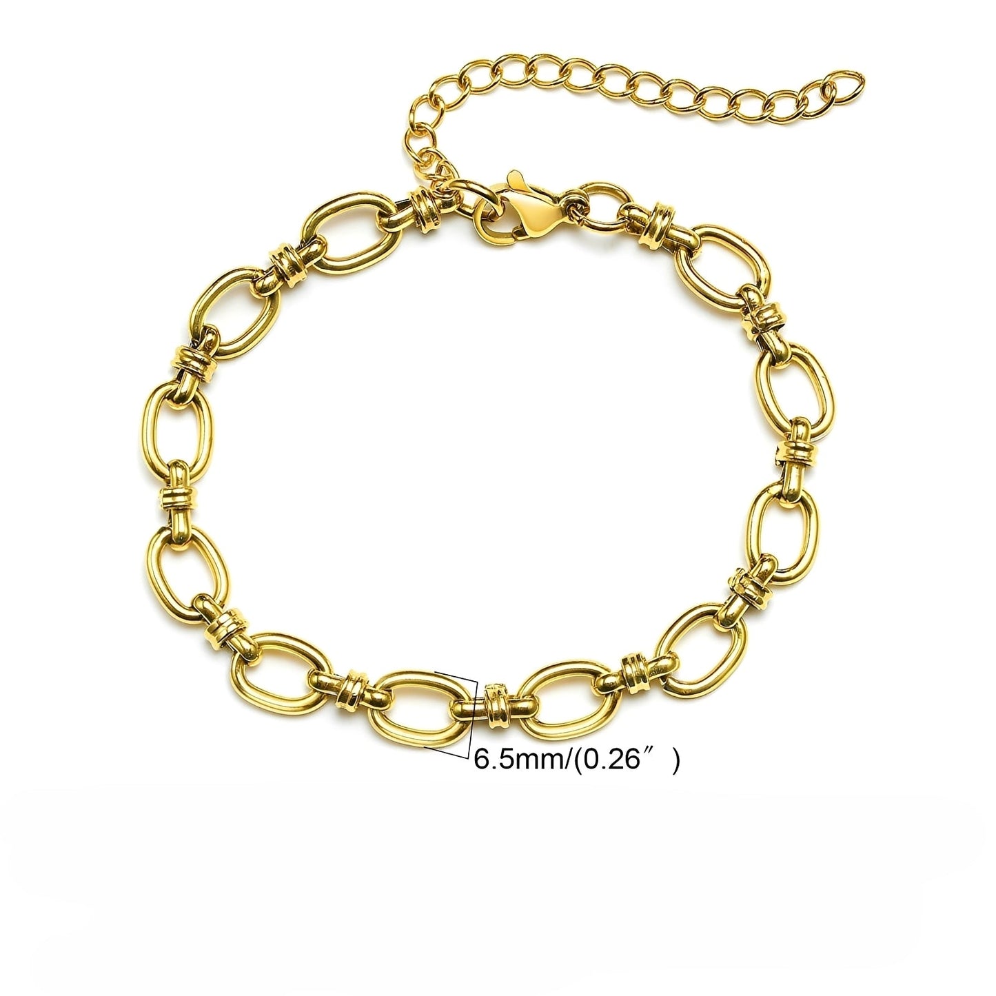 Emilia – Pulsera Alargada Dorada en Acero Inoxidable