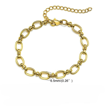 Emilia – Pulsera Alargada Dorada en Acero Inoxidable