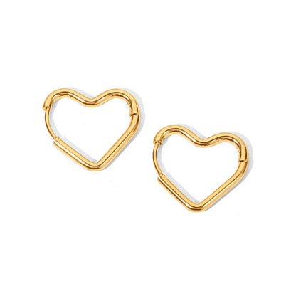 Clara – Pendientes Corazón Dorados