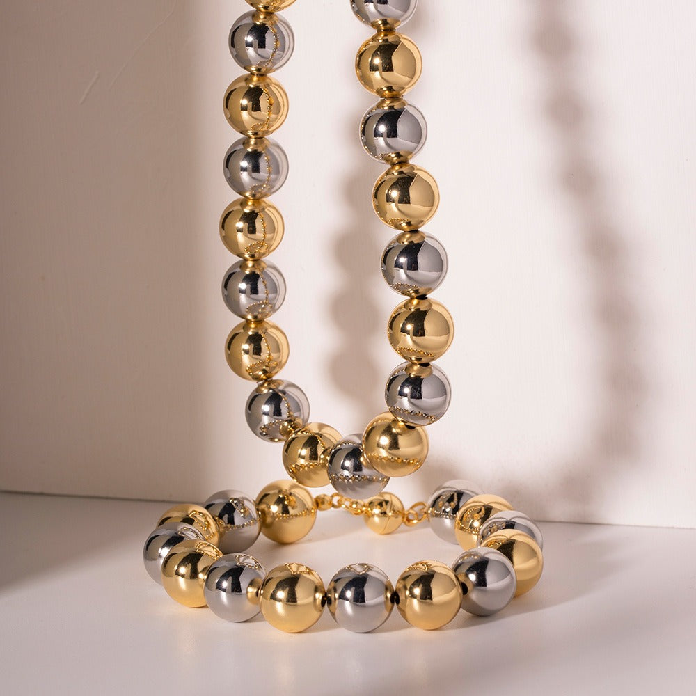 Riva – Conjunto Collar y Pulsera con Cuentas Elegante