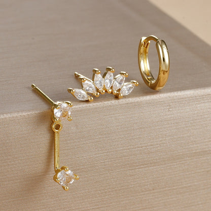 Anastasia – Set de Pendientes Irregulares con Diamantes