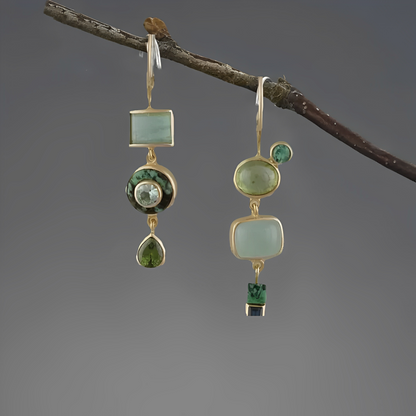 Nerida – Pendientes Vintage Colgantes Verdes