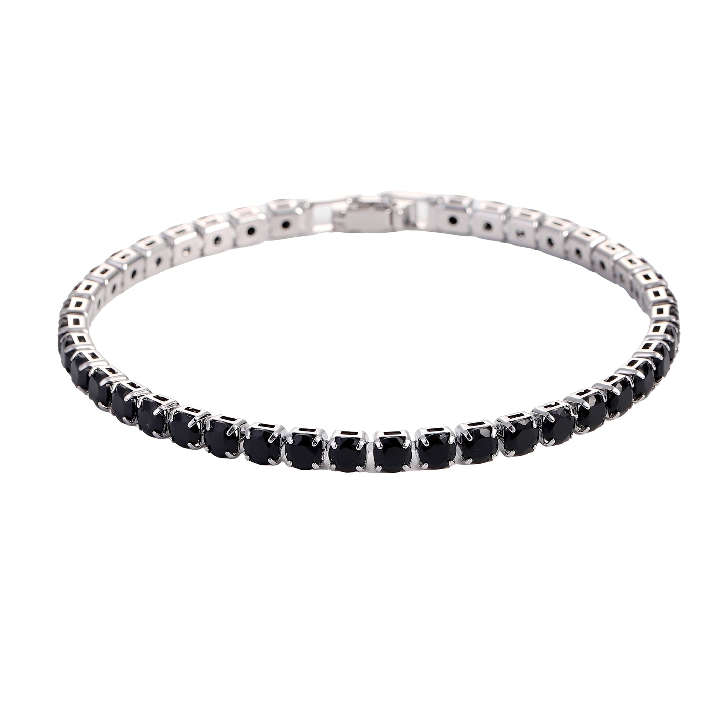 Loren – Pulsera Tennis Negra con Piedras Brillantes