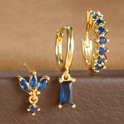 Leona – Set de Pendientes de Zirconia Cuadrados de Moda