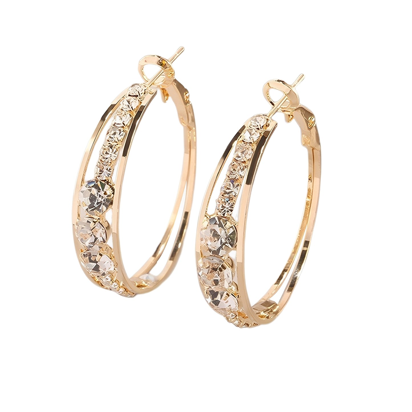 Alina – Pendientes Aros Elegantes con Brillo