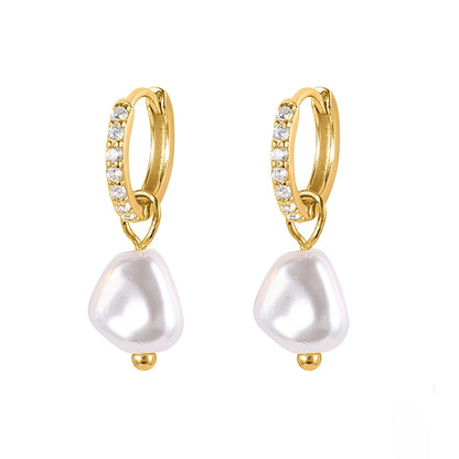 Marissa – Pendientes Huggie con Perlas