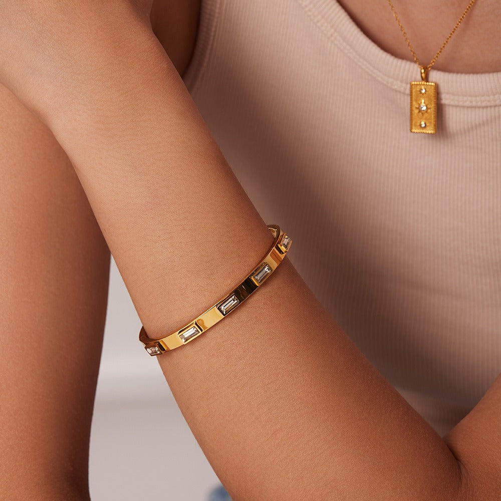 Isabella – Pulsera con Circonias Rectangulares