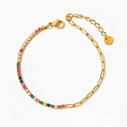 Yani – Pulsera de Zirconia en Acero Elegante