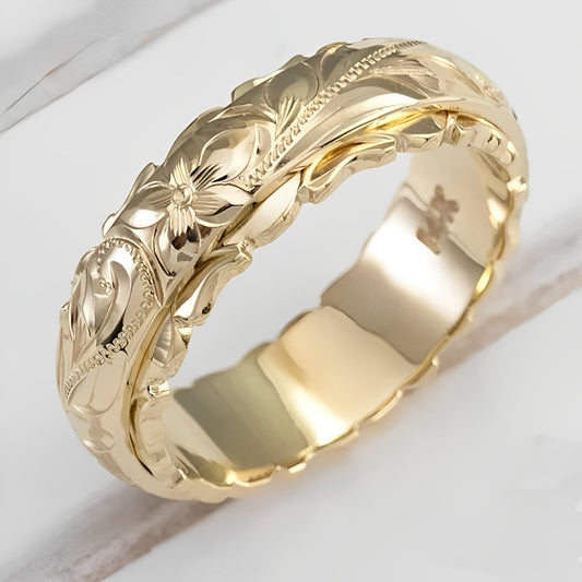 Melanie – Anillo Vintage con Flor Dorada