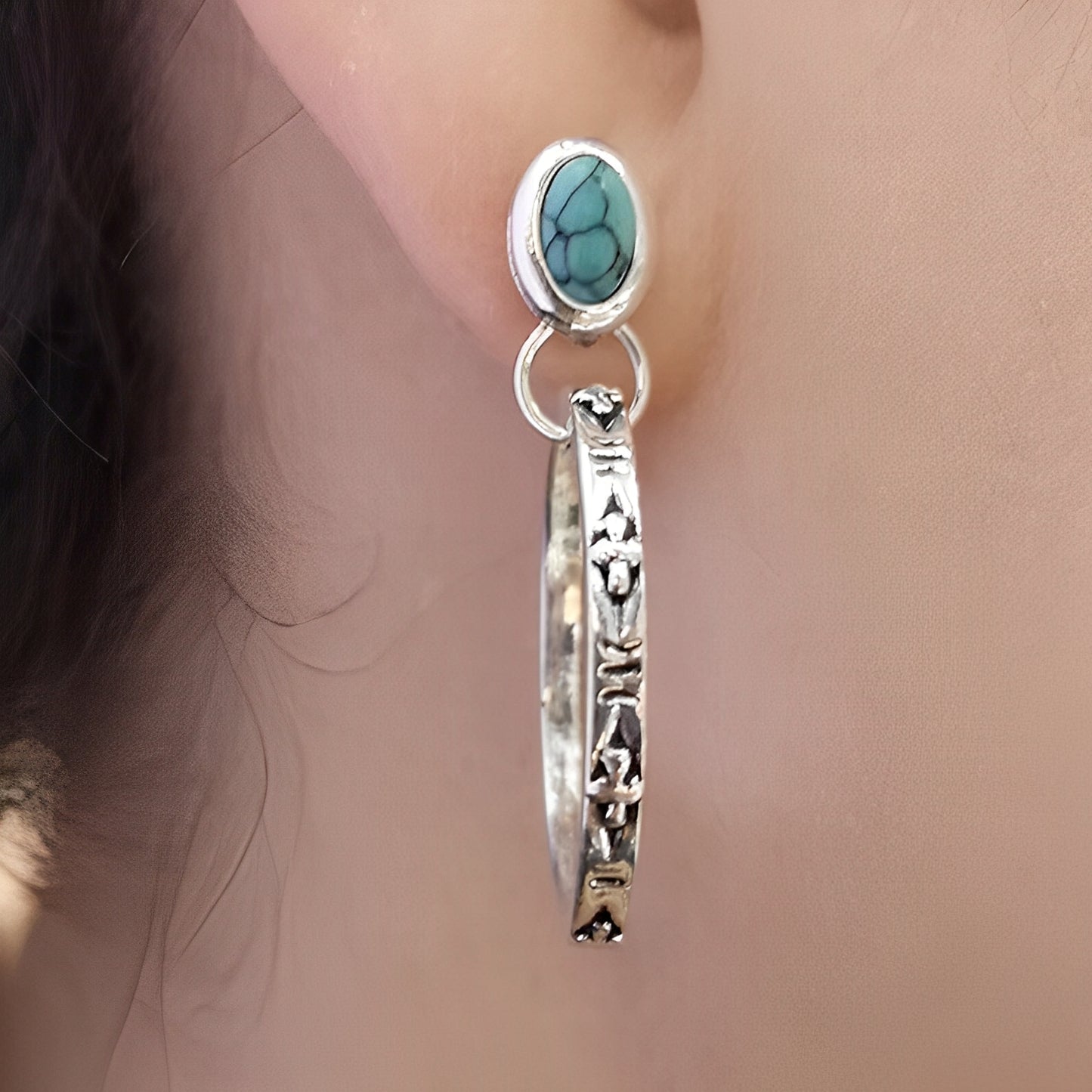 Althea – Pendientes Boho Vintage con Ónix Natural