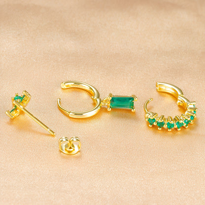 Leona – Set de Pendientes de Zirconia Cuadrados de Moda