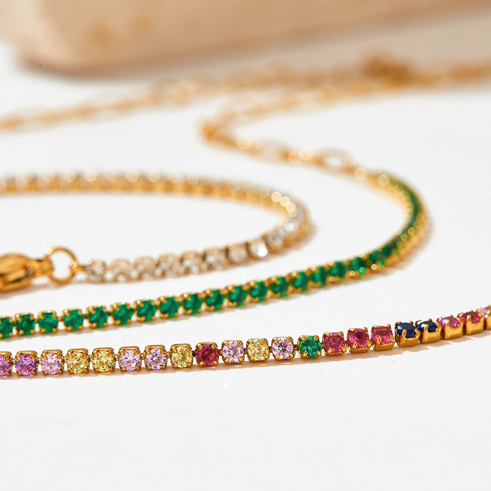 Yani – Pulsera de Zirconia en Acero Elegante