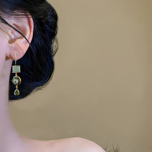 Nerida – Pendientes Vintage Colgantes Verdes