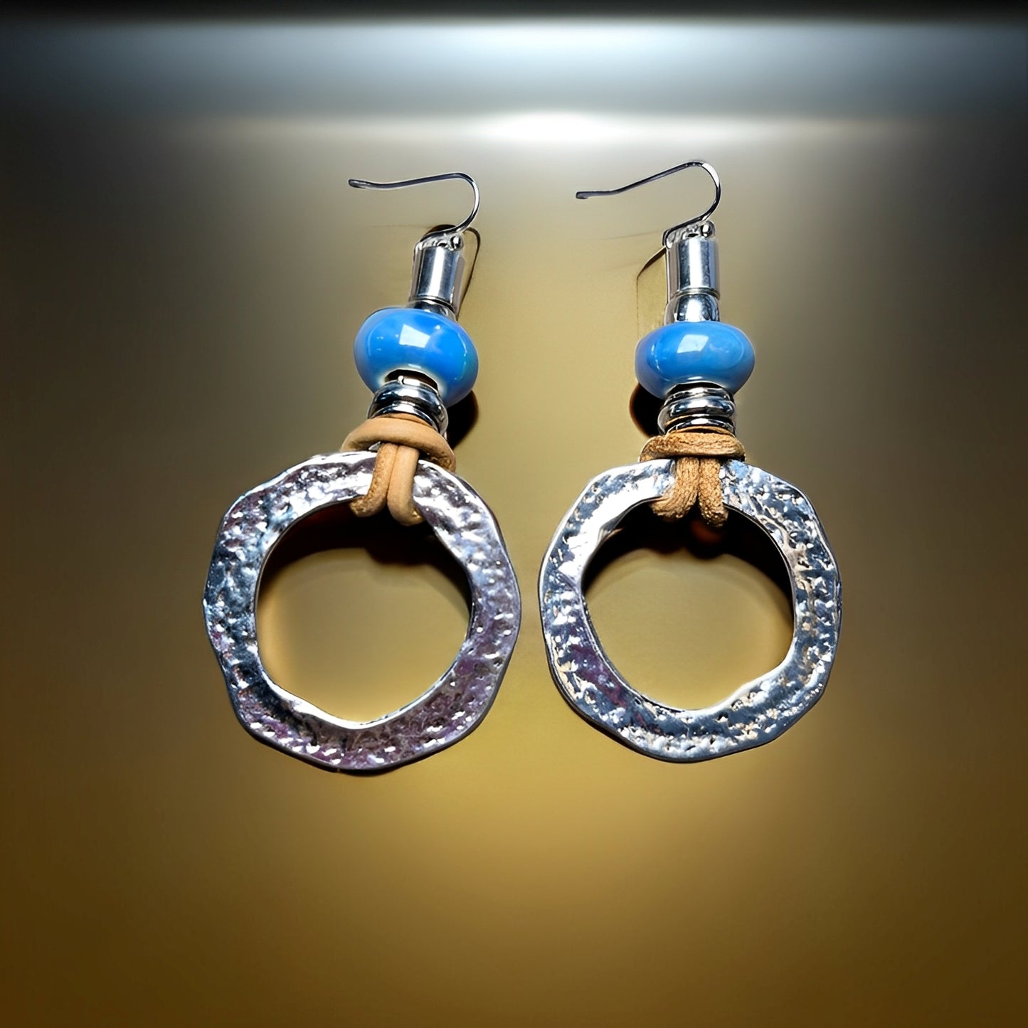 Mira – Pendientes Plateados Círculo de Estilo Boho Vintage