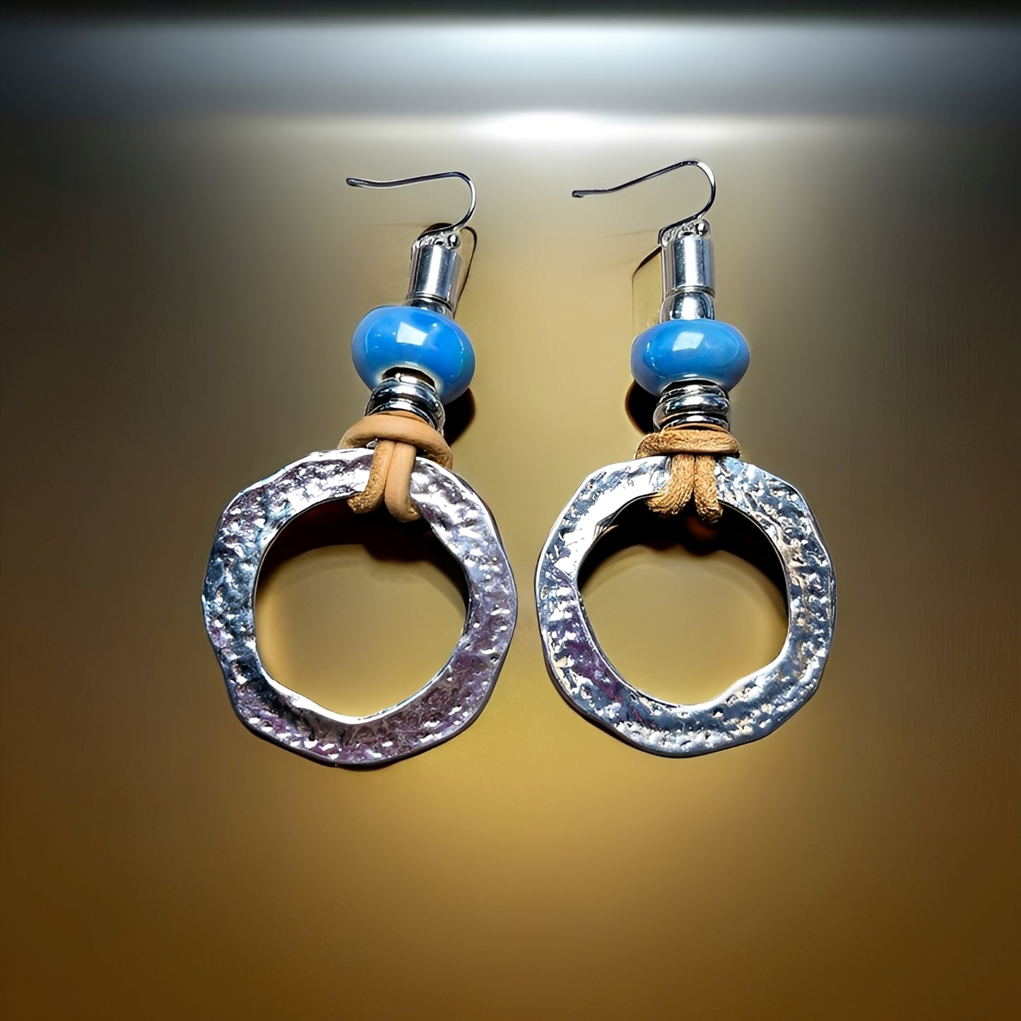 Kaia – Pendientes Círculo Boho Vintage en Plata