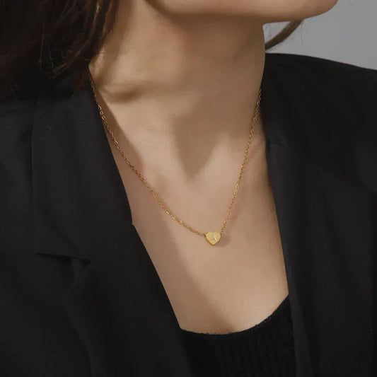 Corazón - Collar con iniciales de oro