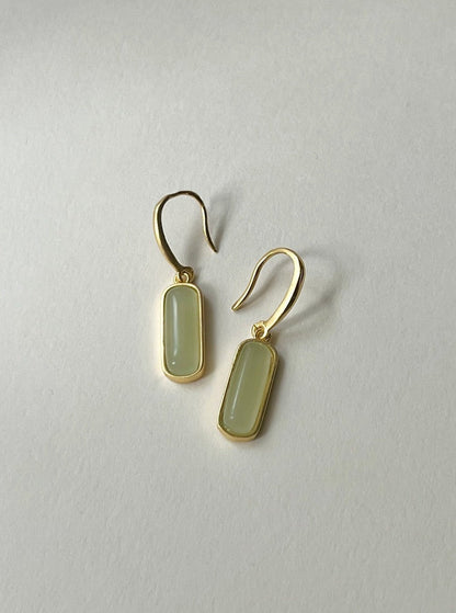 Fiona - Pendientes con colgante de jade
