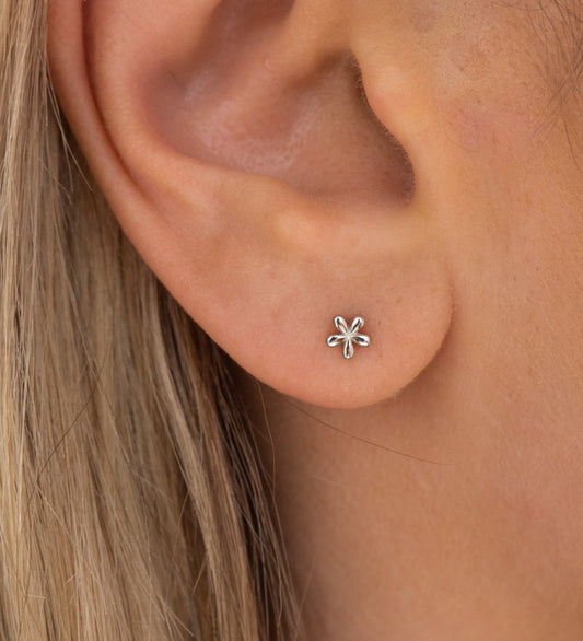 Pendientes Mini Flores de Plata Esterlina