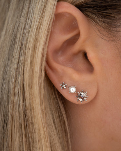 Pendientes Mini Flores de Plata Esterlina
