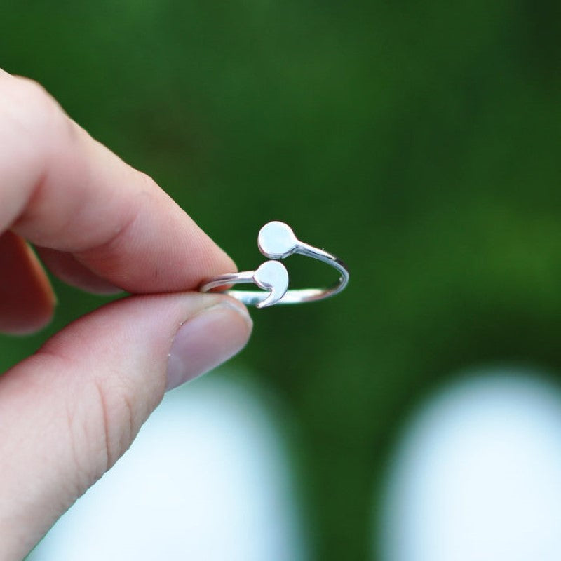 Anillo Semicolon Delicado - Anillo de Resiliencia