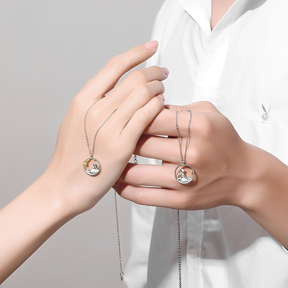 Collar con Colgante de Figuras para Mujeres con Motivo Inspirado en El Principito