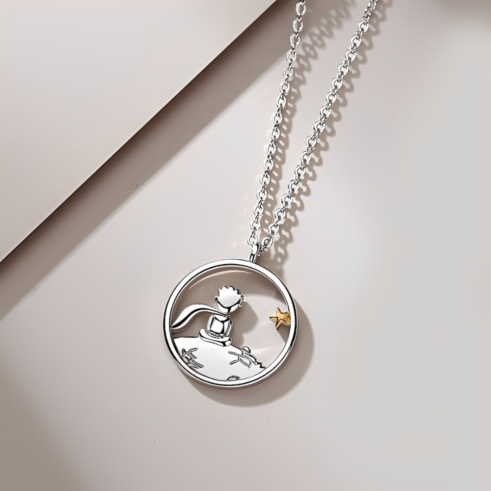 Collar con Colgante de Figuras para Mujeres con Motivo Inspirado en El Principito