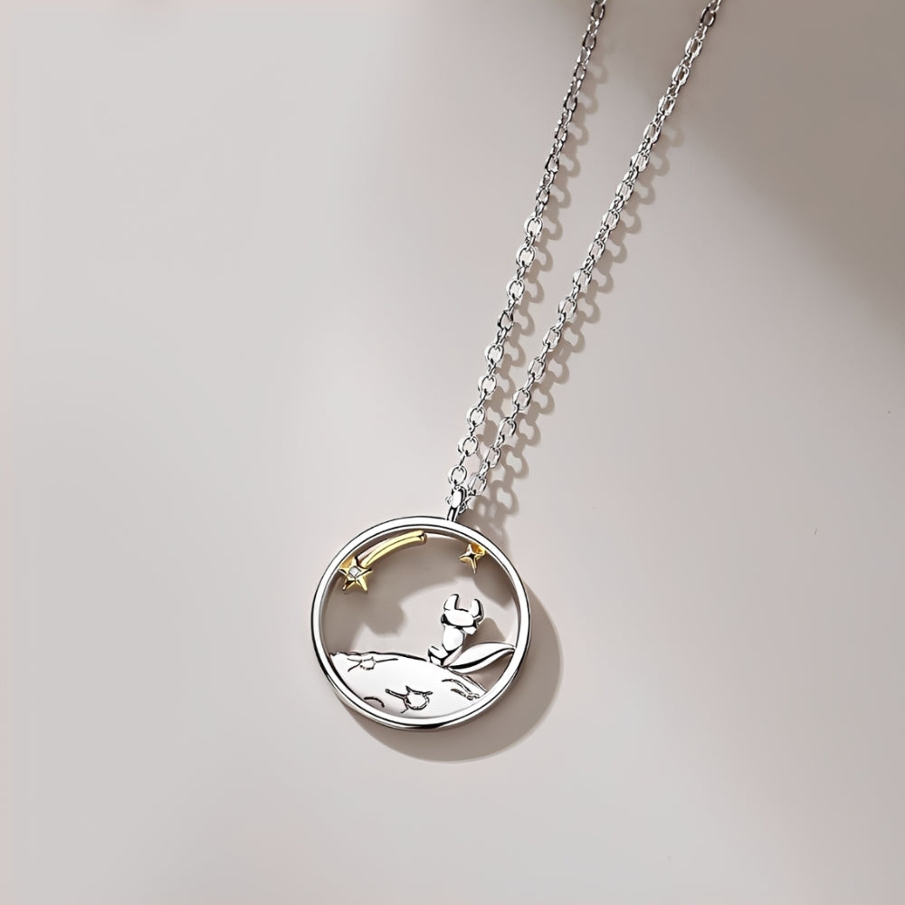 Collar con Colgante de Figuras para Mujeres con Motivo Inspirado en El Principito