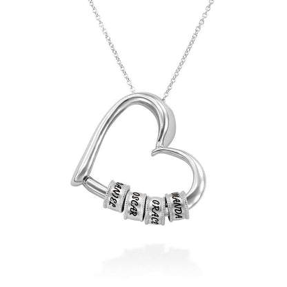 Maya – Collar Corazón con Anillos Grabados