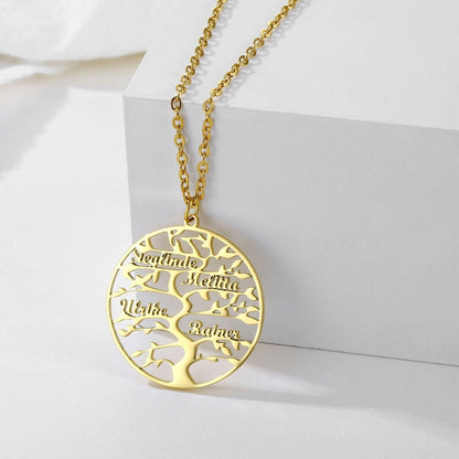Amelina – Collar Árbol de Vida Grabado