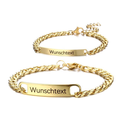 Dina – Duo de Pulseras Grabadas para Pareja