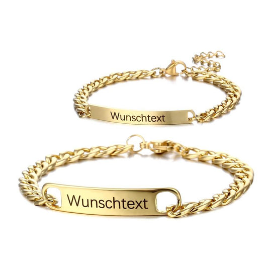 Dina – Duo de Pulseras Grabadas para Pareja
