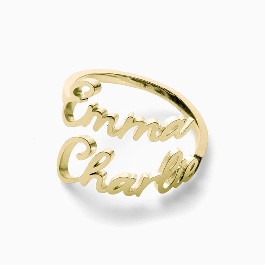 Élora – Anillo Grabado con Dos Nombres