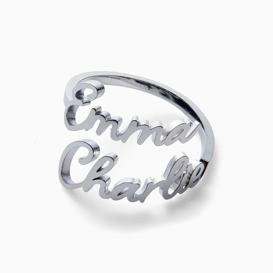 Élora – Anillo Grabado con Dos Nombres