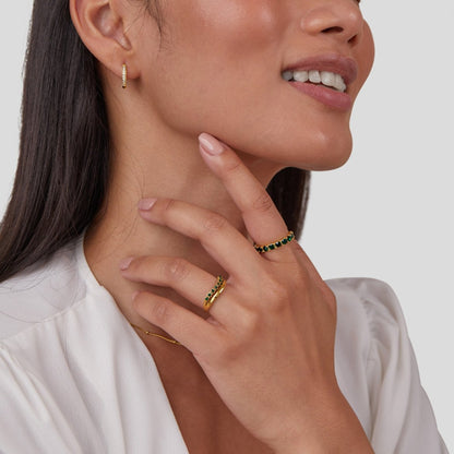 Issa – Bague Superpuesta Esmeralda Elegante