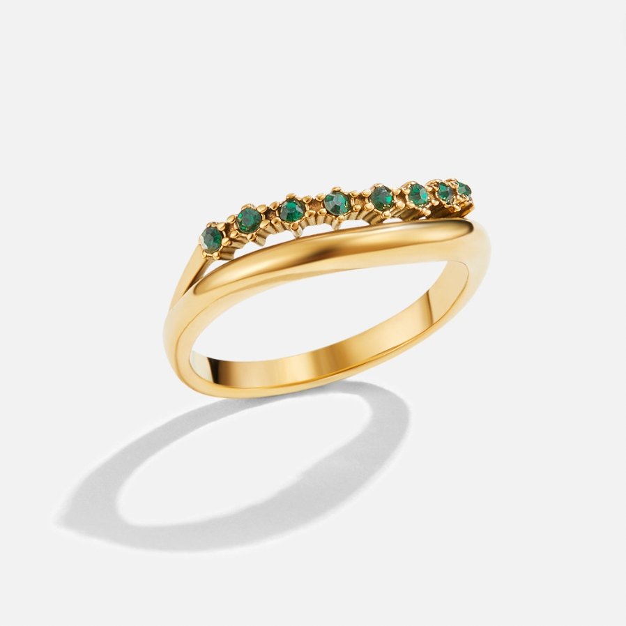 Issa – Bague Superpuesta Esmeralda Elegante