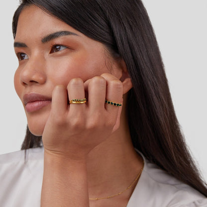 Issa – Bague Superpuesta Esmeralda Elegante
