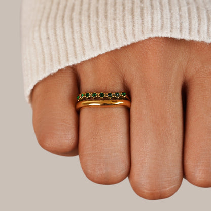 Issa – Bague Superpuesta Esmeralda Elegante