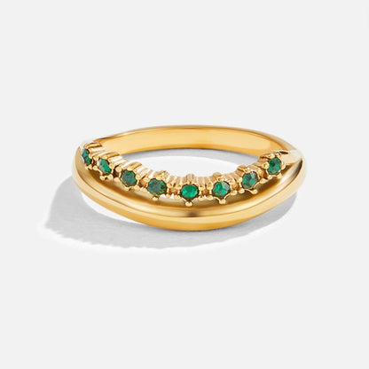 Issa – Bague Superpuesta Esmeralda Elegante