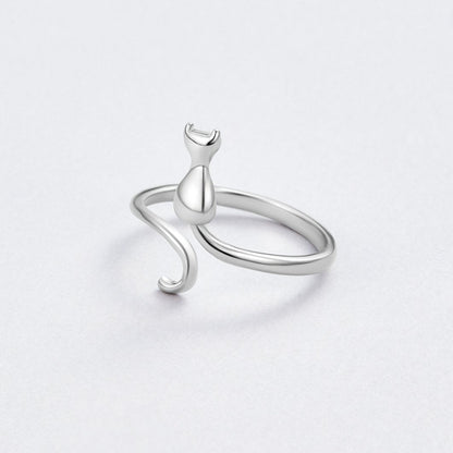 Mindy – Bague Chat Argent Místico