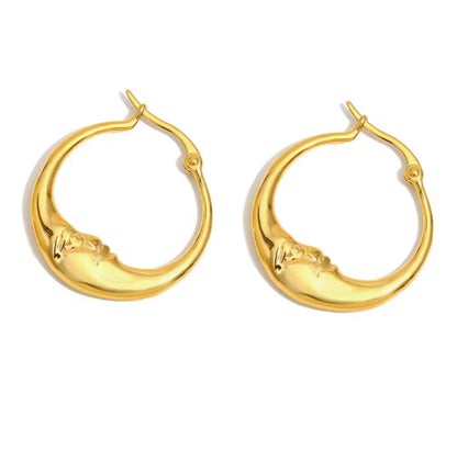 Luna – Pendientes Ovalados Estilo Luna Minimalista