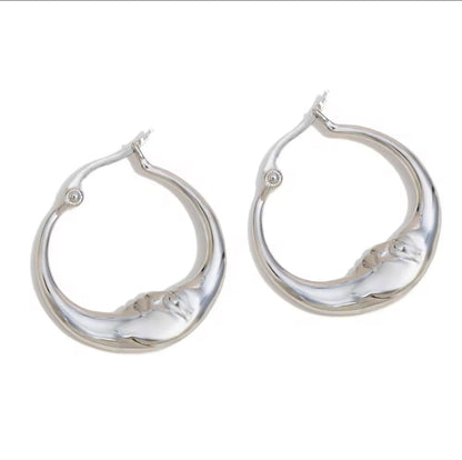 Luna – Pendientes Ovalados Estilo Luna Minimalista