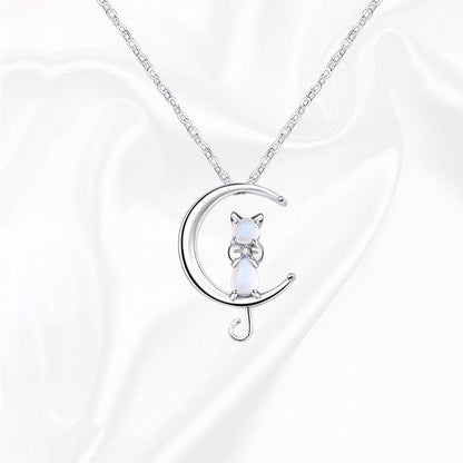 Luna – Collar Piedra de Luna Media Luna & Gato