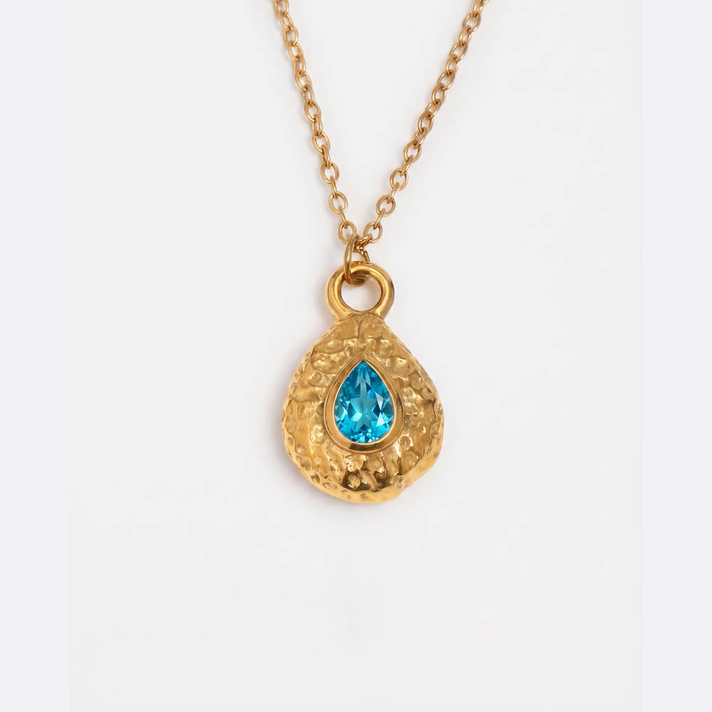 Collar de Piedra Natal para Mujeres con Colgante en Forma de Gota