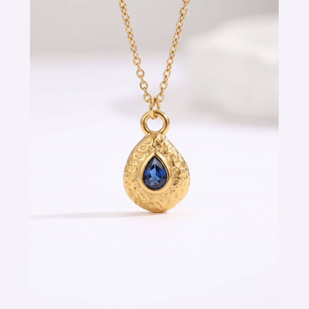 Collar de Piedra Natal para Mujeres con Colgante en Forma de Gota