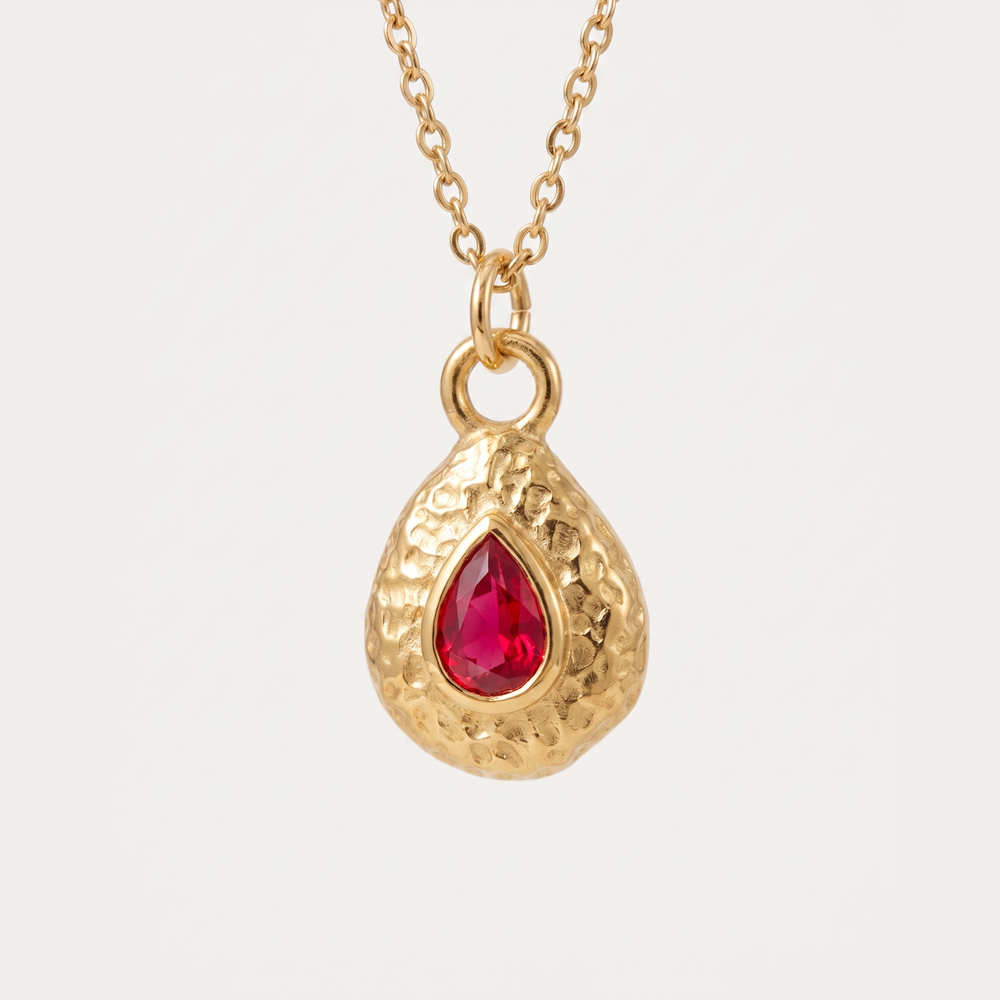 Collar de Piedra Natal para Mujeres con Colgante en Forma de Gota