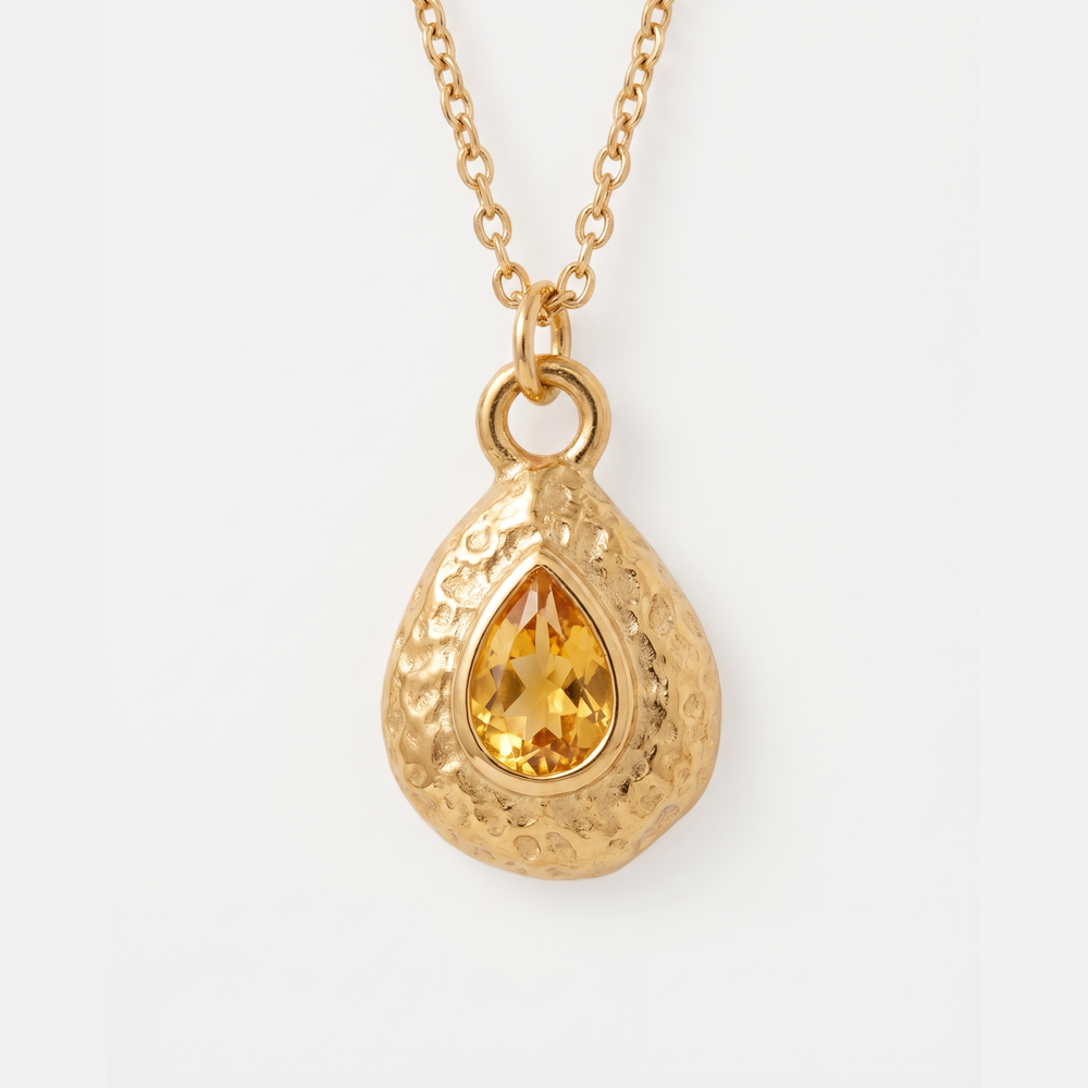Collar de Piedra Natal para Mujeres con Colgante en Forma de Gota