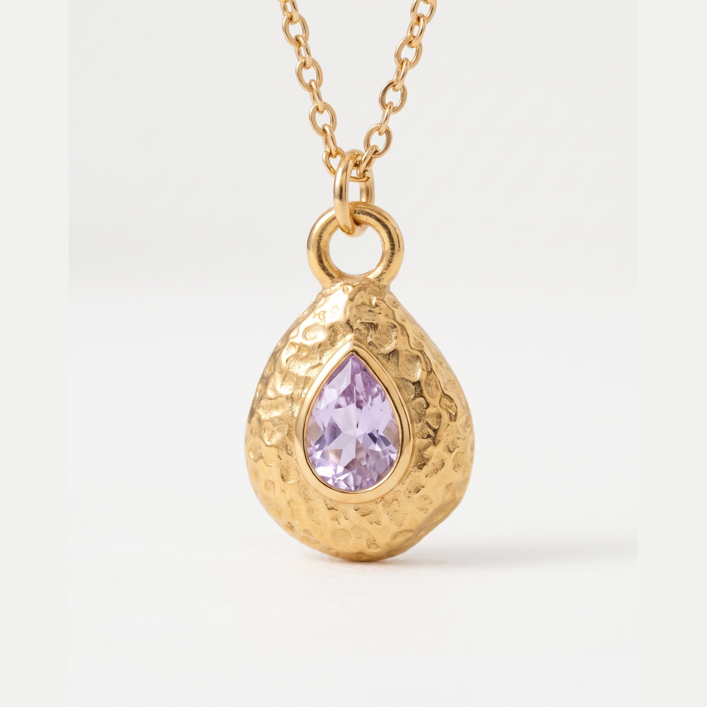 Collar de Piedra Natal para Mujeres con Colgante en Forma de Gota