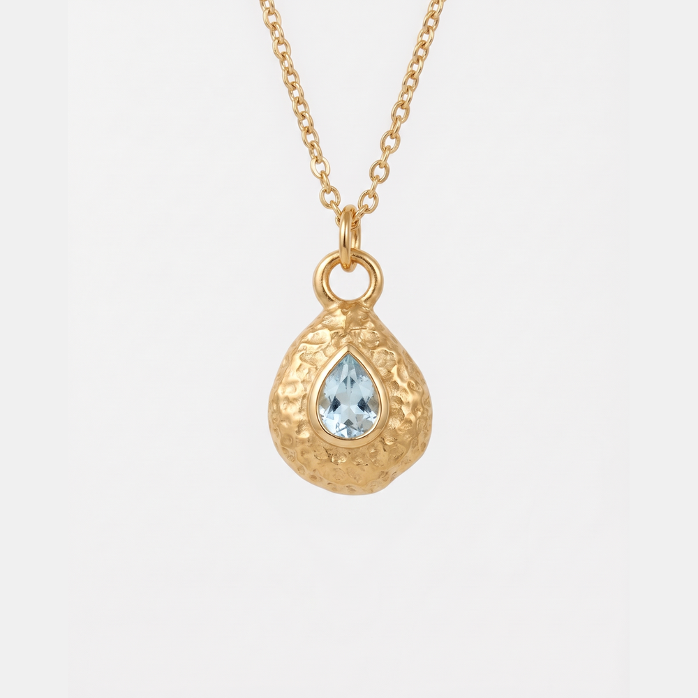 Collar de Piedra Natal para Mujeres con Colgante en Forma de Gota