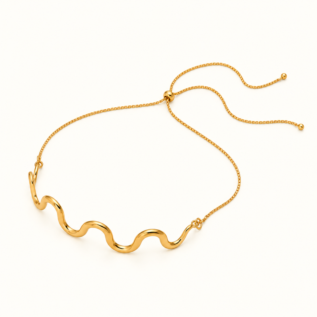 Collar de Damas con Forma de Ola y Silueta Esculpida