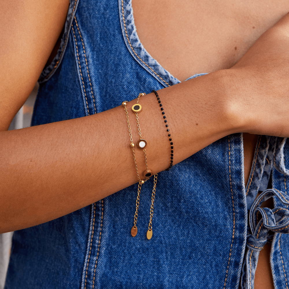 Nyra – Pulsera Onyx y Piedra Blanca